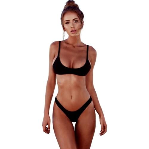 Sexy Solid Bikini Set Women 2021 High Waisted Bathing Suit Fashion Swimsuit Female Biquini Backless Quick Drying Swimwear