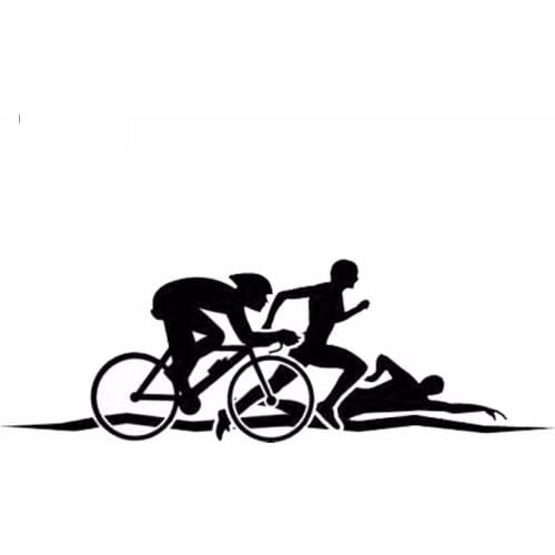 Car Sticker 3D 15.5cm*5.3cm Creative Personality Triathlon Funny Car Sticker Car Vinyl Laser Car Styling
