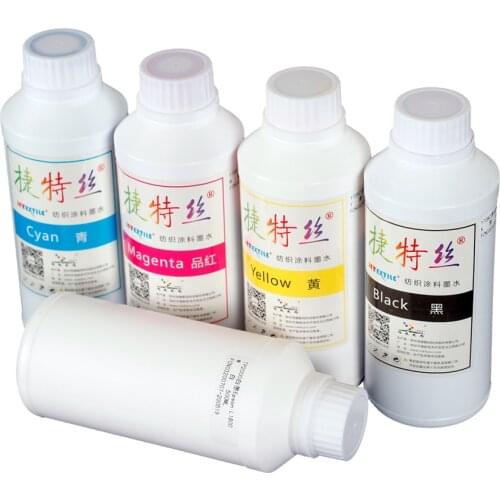 Textile ink used by A3 A4 DTG DTF printer, suitable for printing T-shirts, cotton canvas, light and dark clothes