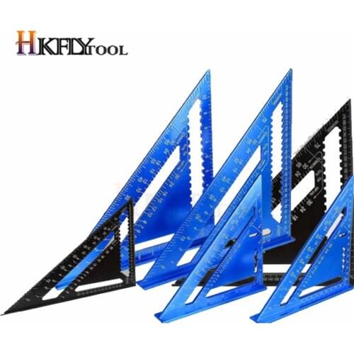 Angle Ruler 7/12 inch Metric Aluminum Alloy Triangle Measuring Ruler Woodwork Speed Square Angle Protractor Ruler Measuring Tool