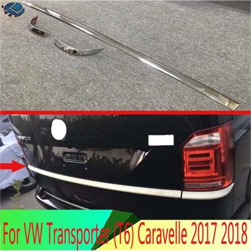 For VW Volkswagen Transporter (T6) Caravelle 2017 2018 ABS Chrome Tail Gate Door Up Cover Trim