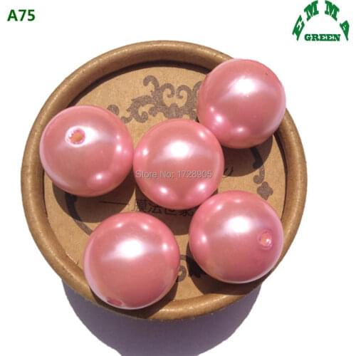 Pearls for jewelry making Simulated Pearl beads 6mm to 30mm A75 Baby Pink Acrylic Spacer Loose Chunky Round Bead for Vase filler