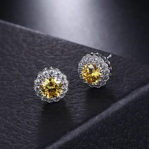 11.11 Sale CZ Stone Earrings Hypoallergenic Jewelery for Women Simple Flower Shaped Design Studs Earings Bijoux Accessories Gift
