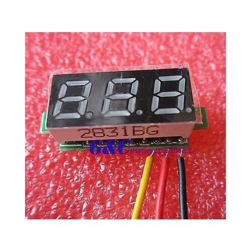1PCS 0.28" LED DC 0-100V Digital Voltmeter Panel Meter Green COLOR diy electronics