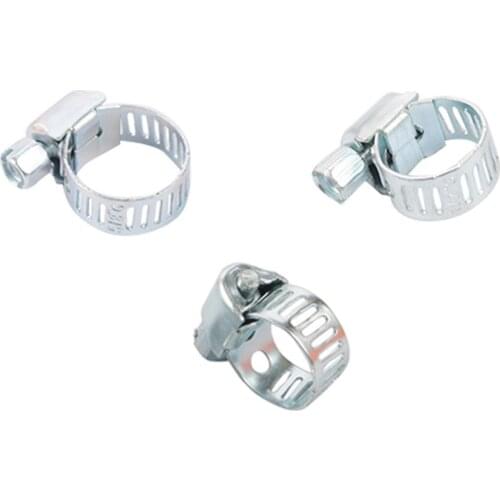 100 Pcs 1/2" 5/8" 3/4" Iron Drive Hose Clamps Durable Metal Pipe Tube Fastening Clip Tri Clamp Adjustable Line Pipe Gear Clips