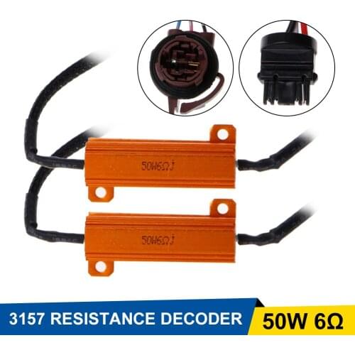 2PCS 3157 LED Headlight Bulbs Canbus Decoder Error Canceler Front Turn Signal Load Resistors Adapter Anti Hyper Flash