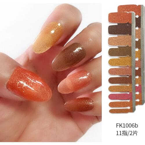 22Tips Glitter Powder Gradient Color Nail Art Stickers High Quality Nail Polish Wraps Waterproof DIY Adhesive Slider Decorations