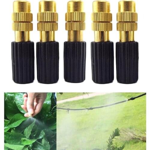 5pcs 6.0mm Micro Drip Irrigation Misting Brass Nozzle Screw Spray Connector Sprinkler Garden Watering Drippers For Irrigation