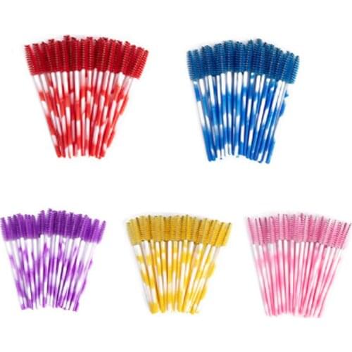 50pcs Disposable Eyelash Eyebrow Makeup Brush Mascara Wands for Eyelash Extension Beauty Makeup Cosmetic Tool PMU Accessories