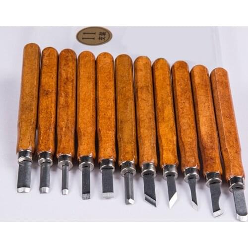 7-12pcs/Set Wood Carving Tools Set Craft Sculpture Mini Chisel Cutter Knife DIY Woodworking Carving Knife Hand Tools Wood Handle