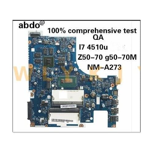 Abdo ACLUA/ACLUB NM-A273 for Lenovo Z50-70 G50-70M notebook motherboard CPU i7 4510U/4500U GPU GT840M GT820M DDR3 100% test work