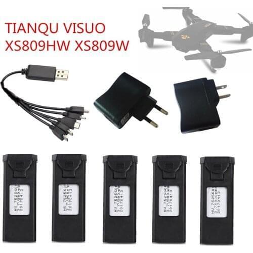 TIANQU VISUO XS809HW XS809W RC Quadcopter Spare Parts Accessories 3.7V 900mAh Lipo Battery Rechargeable for RC Drones