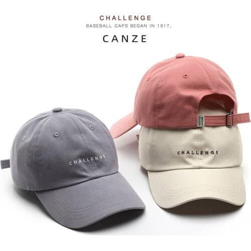 CANZE Korean Trend Ins Letter Embroidery Baseball Cap Soft Top Curved Brim Outdoor Leisure Sun Shade Cap