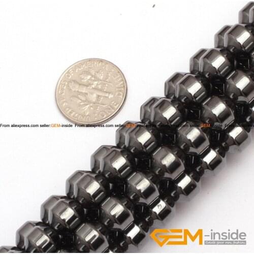 Culumn Natural Magnetic Black Hematite Beads Natural Stone Beads Magnetite DIY Loose Beads For jewelry Making Strand 15 Inches
