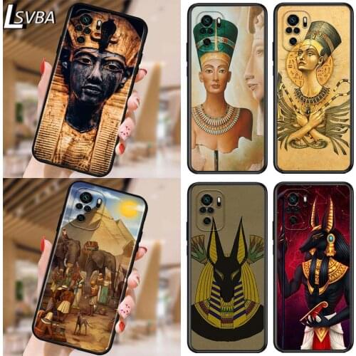 Egypt Nefertiti Anubis Ankh for Xiaomi Redmi Note 10 10S 9 9T 9S 9Pro Max 8T 8Pro 8 7 6 5 Pro 5A 4X 4 Soft Black Phone Case