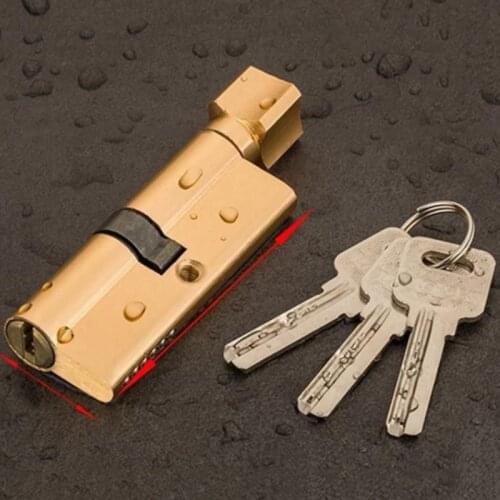 Door Cylinder Biased Lock AB Key Anti Theft Entrance Brass Door Lock Lengthened Core Extended Keys