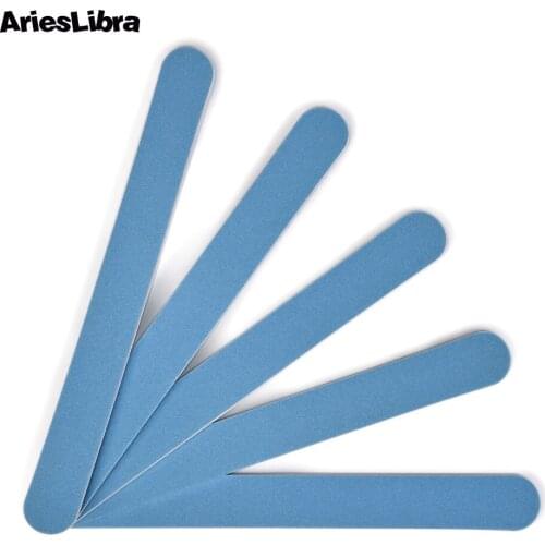 AriesLibra 1PC 240/240 Double Side Manicure Nail File Blue Sanding Buffer UV Gel Polish Nail Grinding Strip Nail Art Tool