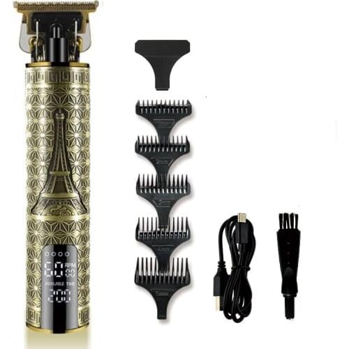 New USB T Blade Electric Hair Trimmer Professional LED Display Hair Clipper Levers Adustable Home or salon Hair Cutting Machine