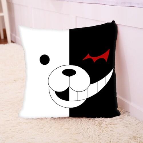 Danganronpa Anime Cosplay Pillowcase 3D Printing Square Pillow Cover Zipper Kawaii Accessories Sofa Bedside Cushion Pillow