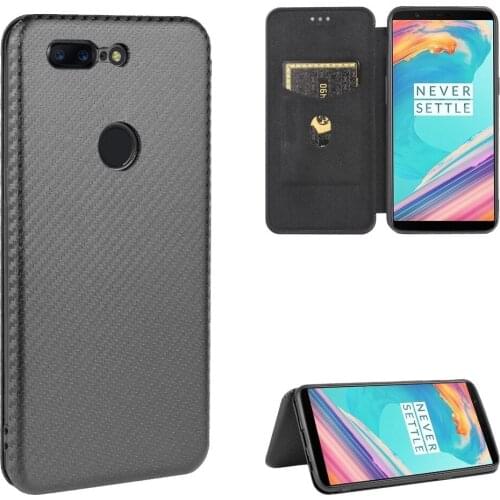 For OnePlus 5T Case Luxury Flip Carbon Fiber Skin Magnetic Adsorption Protective Case For OnePlus 5T 5 T OnePlus5T Phone Bags