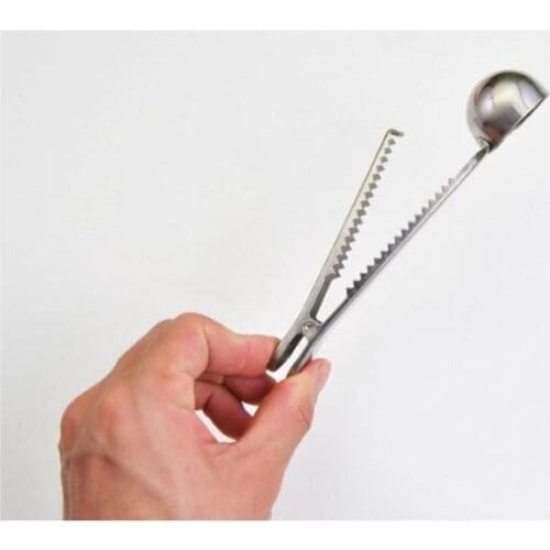 500pcs Multifunction Stainless Steel Coffee Scoop With Clip Coffee Tea Measuring Scoop Ground Coffee Measuring Spoon tool SN1776