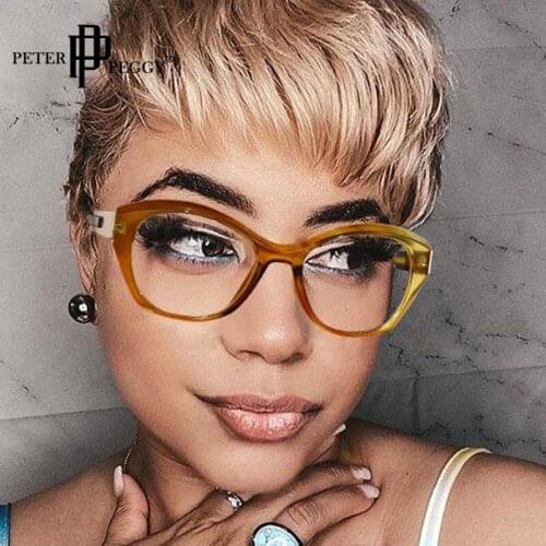 Cat Eye Optics Glasses Women Luxury Brand Fashion Leopard Clear Lens Glasses Frames For Men Prescription Myopia Eyeglasses Frame