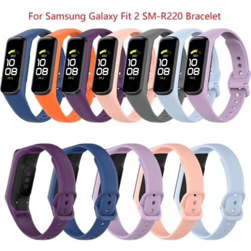 Soft Silicone Band For Samsung Galaxy Fit 2 SM-R220 Smart Watch Wristband Bracelet Replacement For Galaxy Fit 2 Strap Accessory