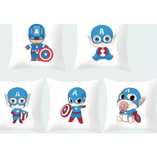 45x45cm Cartoons Marvel Super hero Cushion cover Captain America Home decoration Childrens room sofa Decorative pillowcase