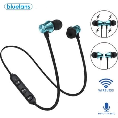 New Magnetic In-Ear Stereo Headset Earphone Wireless Handsfree Earbuds With Mic Stereo Sport Bluetooth 4.2 Headphone Gift