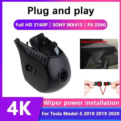 New Plug and play Car DVR Video Recorder Dash Cam Camera For Tesla Model-S 2018 2019 2020 High quality driving recorder hd 2160P