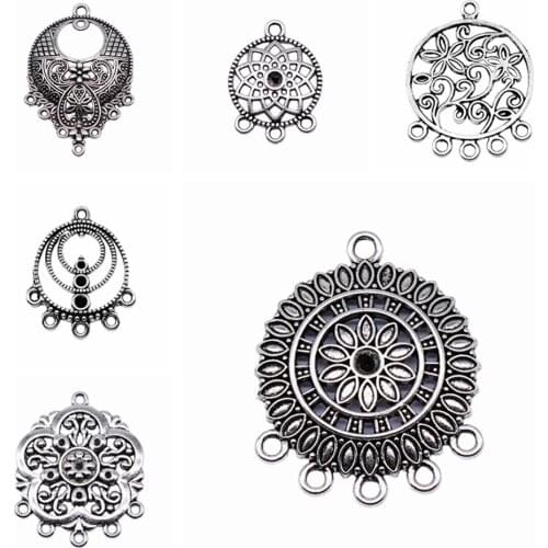 Wecharms bulk charms for jewelry making kit pendant diy jewelry accessories Round Porous Earring Connector