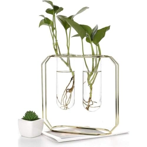 Retro Iron Line Table Flowers Vases Nordic Styles Flower Vase Plant Flower Pot Hydroponic Planter Home Decor Vases Ornament