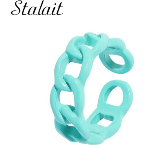 Luxury Candy Color Thread Twist Rings Alloy Spray Paint Open Ring Small Gift Jewelry Female Lucki Charm Ring Accessories