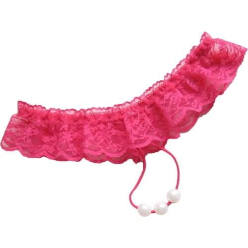 Sexy Women Pearl Panties Lace G String Temptation Underwear Ladies Tanga Hipster Thong Transparent Dessous Elastic Underpants