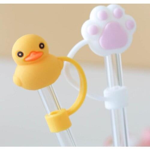 Creative Silicone BPA Free Straw Plug Reusable Drinking Dust Cap Accessories Cartoon Tips Cover Kitchen Restaurant Household