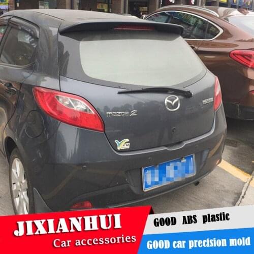 For Mazda 2 Spoiler 2006-2013 Mazda2 Hatchback Spoiler LX ABS plastic Material Car Rear Wing Color Rear Spoiler