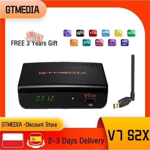 Full HD GTMedia V7 S2X Satellite Receiver DVB-S2 Decoder +USB WIFI Upgrade by gtmedia V7S HD gtmedia v7s2x Receptor no APP
