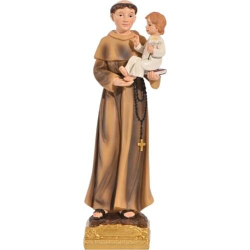 Holy Father with Holy Son Statue Sculpture Holy Anthony Statue Child Jesus Figurine Decorative