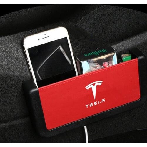 Car Door Storage Box Interior Slot Gap Phone Holder Pocket Storage Organizer Crevice Box For Tesla Model 3 X S Car Accessories