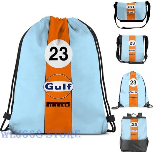 Funny graphic print shoulder Bags women Gulf Oil Racing colours Single shoulder backpack travel for men Gym Bag
