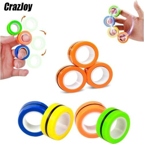 Funny Newest Fidget Spinner Magnetic Bracelet Ring Unzip Toy Magic Ring Props Tools Anti Stress Toys Child Decompression Toys