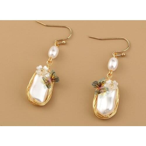 High Quality Pearl Flower Butterfly Women Water Drop Earrings Classic Fashion Women Earrings Exquisite Jewelry Wedding Gifts