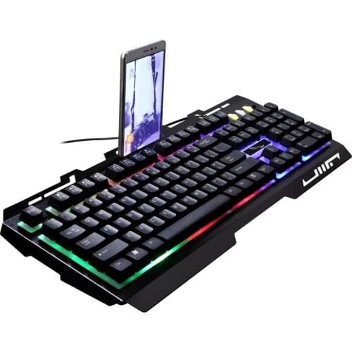 Zhuiguangbao Keyboard G700 Wired Laptop Computer Mechanical Feeling Metal Luminous Mobile Phone Bracket Gaming Keyboard