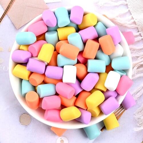 20/30pcs Mixed Mini Simulation Cotton Candy Flat Back Resin Cabochon Cute Fake Food Scrapbook DIY Embellishments Accessories