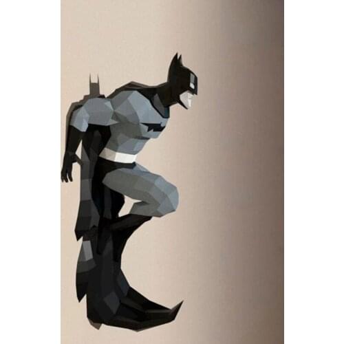 Papercraft Jumping Bat Hero 3D Paper Model DIY Handmade Geometric Origami Wall Art Decoration Crafts for Home Decor Living Room