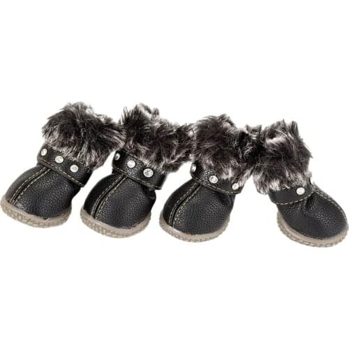 4pcs Protective Pet Dog Shoes Booties Winter Cold Weather Paw Protector XS/M