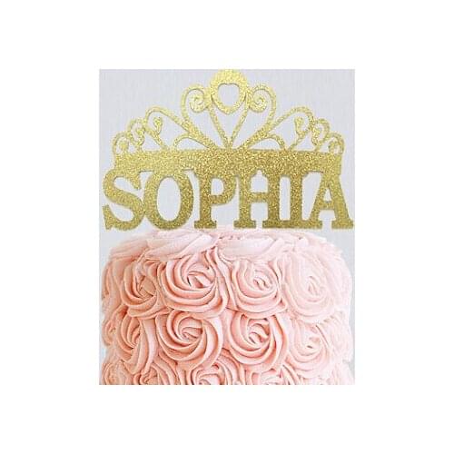 Acrylic Personalized name Tiara Engagement princess baby bridal shower Birthday Cake Toppers tools wedding party decorations