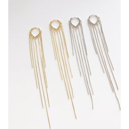 925 Sterling Silver Love Heart Long Chain Tassel Dangle Earrings For Women Fashion Party Jewelry Gifts Wholesale S-E1072