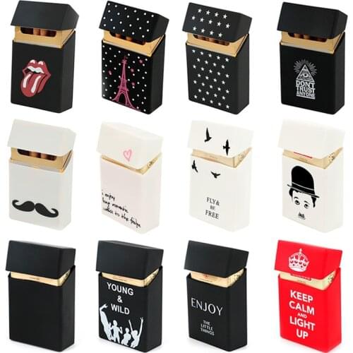Hold 20 Cigarettes Ladies Silicone Cigarette Case Cover Man Women Smoking Cigarette Box Sleeve Pocket Cigarettes Pack Cover Gift