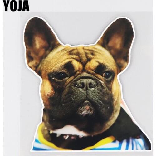 YOJA 15×15.9CM Cute Bulldog Car Window Bumper Decoration Stickers Personality Cartoon Body Decoration 19B-0088